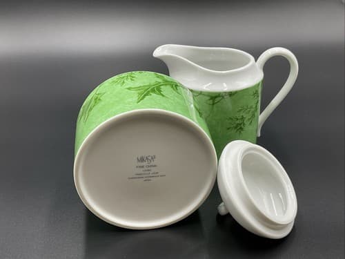 Mikasa Parkville Jade Creamer And Covered Sugar Bowl - Thumbnail 2