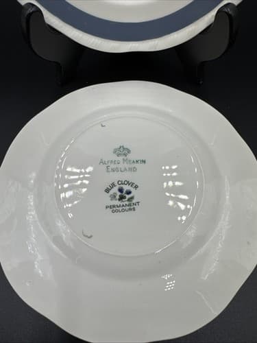 ALFRED MEAKIN IRONSTONE BLUE CLOVER & FLOWERS 6 1/2" Bread Plates (set of 2) - Thumbnail 3