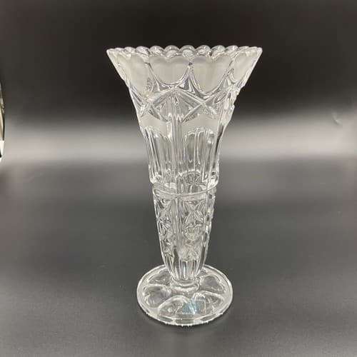 Hofbauer lead Crystal Vase Frosted Heart 8”tall Made In West Germany - Image 1