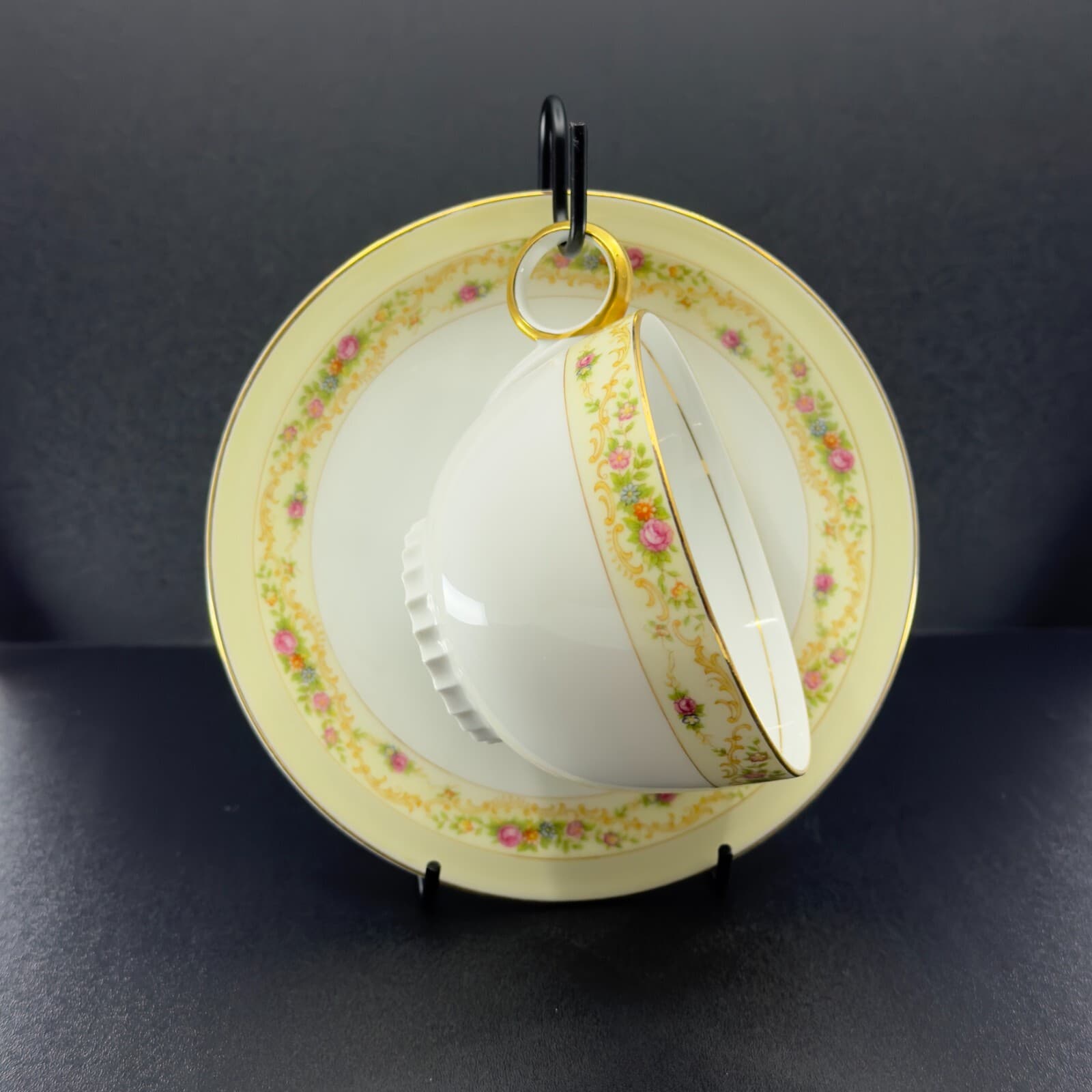 Meito China Modern Windsor Footed Cup and Saucer Patent applied for backstamp - Thumbnail 2