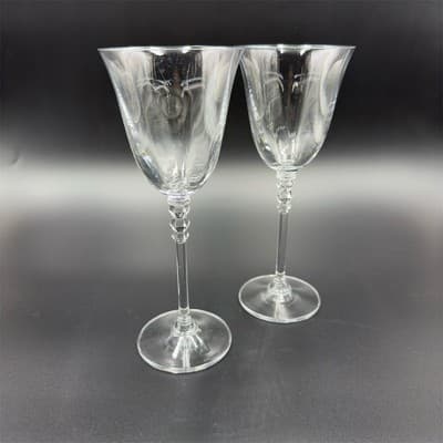 Mikasa Sonnet Optic Crystal Wine Goblets Set of 2 Elegant 8" - Image 1