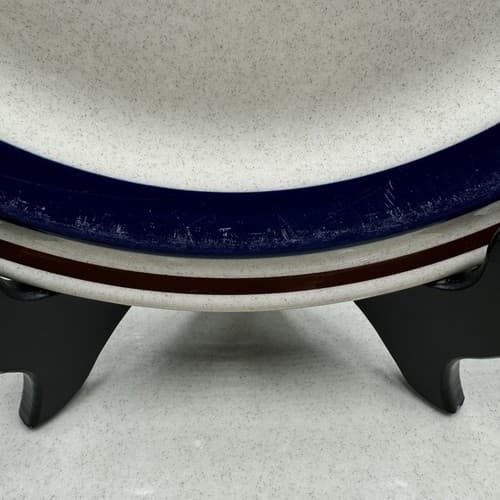 Contemporary Chateau Japan Cobalt Blue Brown Stripe Trim Plate 10 1/2" - Thumbnail 2