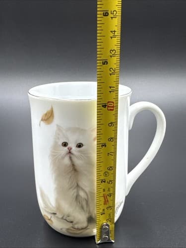 Otagiri Kitten Cat Mug Fallen Leaf Amazement Bob Harrison Vintage - Thumbnail 4
