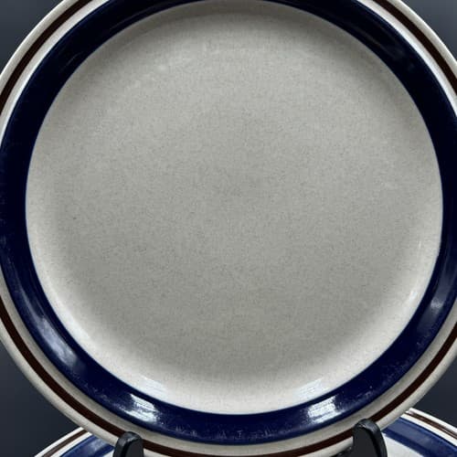 Contemporary Chateau Japan Cobalt Blue Brown Stripe Trim Plate 10 1/2" - Thumbnail 3