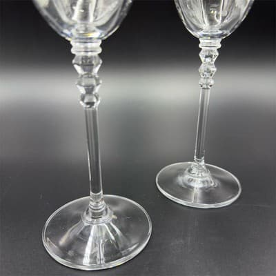 Mikasa Sonnet Optic Crystal Wine Goblets Set of 2 Elegant 8" - Thumbnail 2