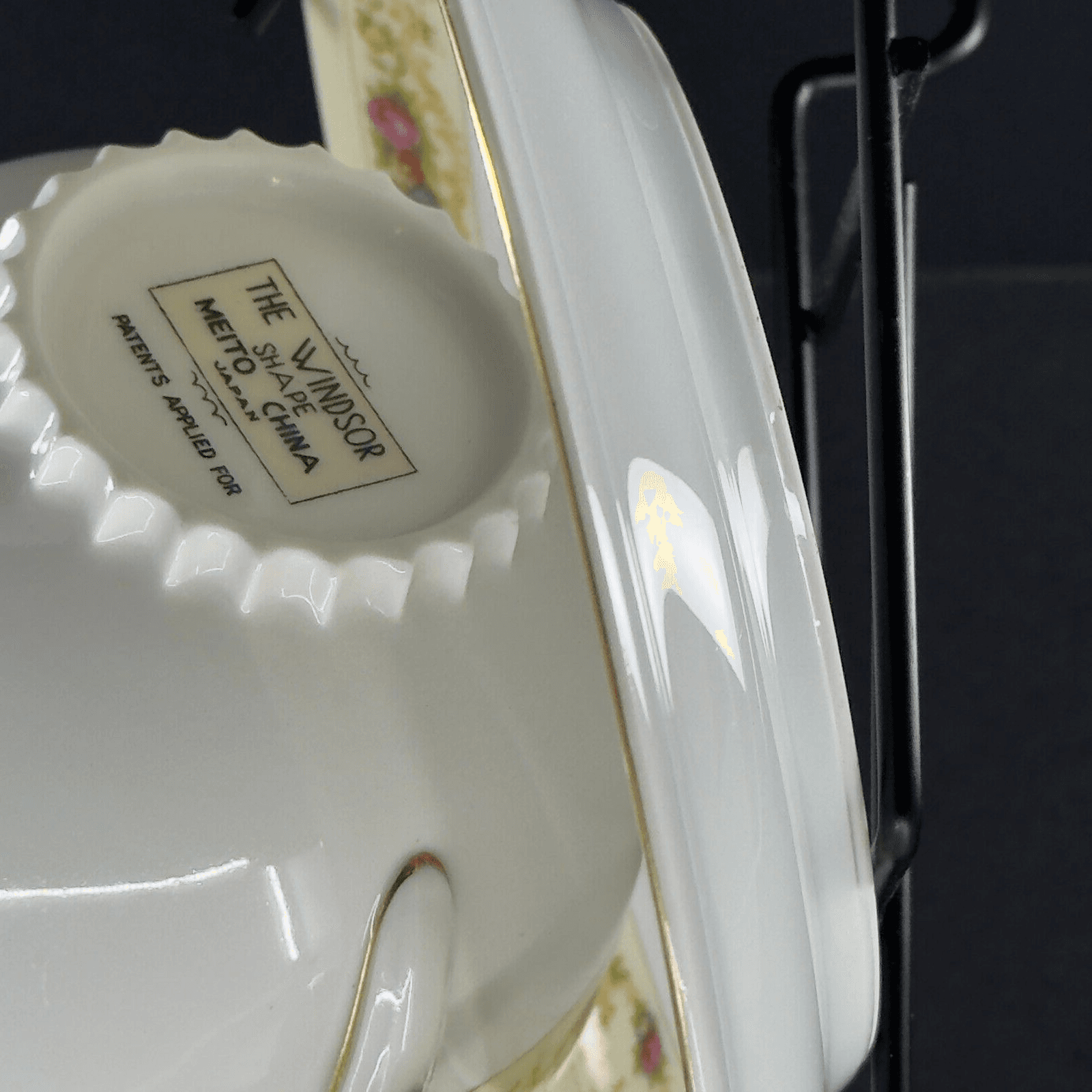 Meito China Modern Windsor Footed Cup and Saucer Patent applied for backstamp - Thumbnail 3