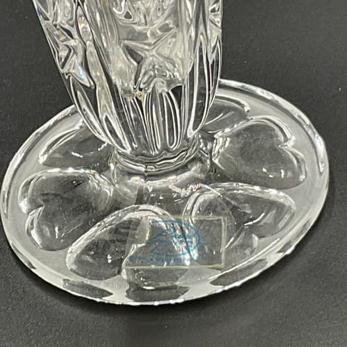 Hofbauer lead Crystal Vase Frosted Heart 8”tall Made In West Germany - Thumbnail 2