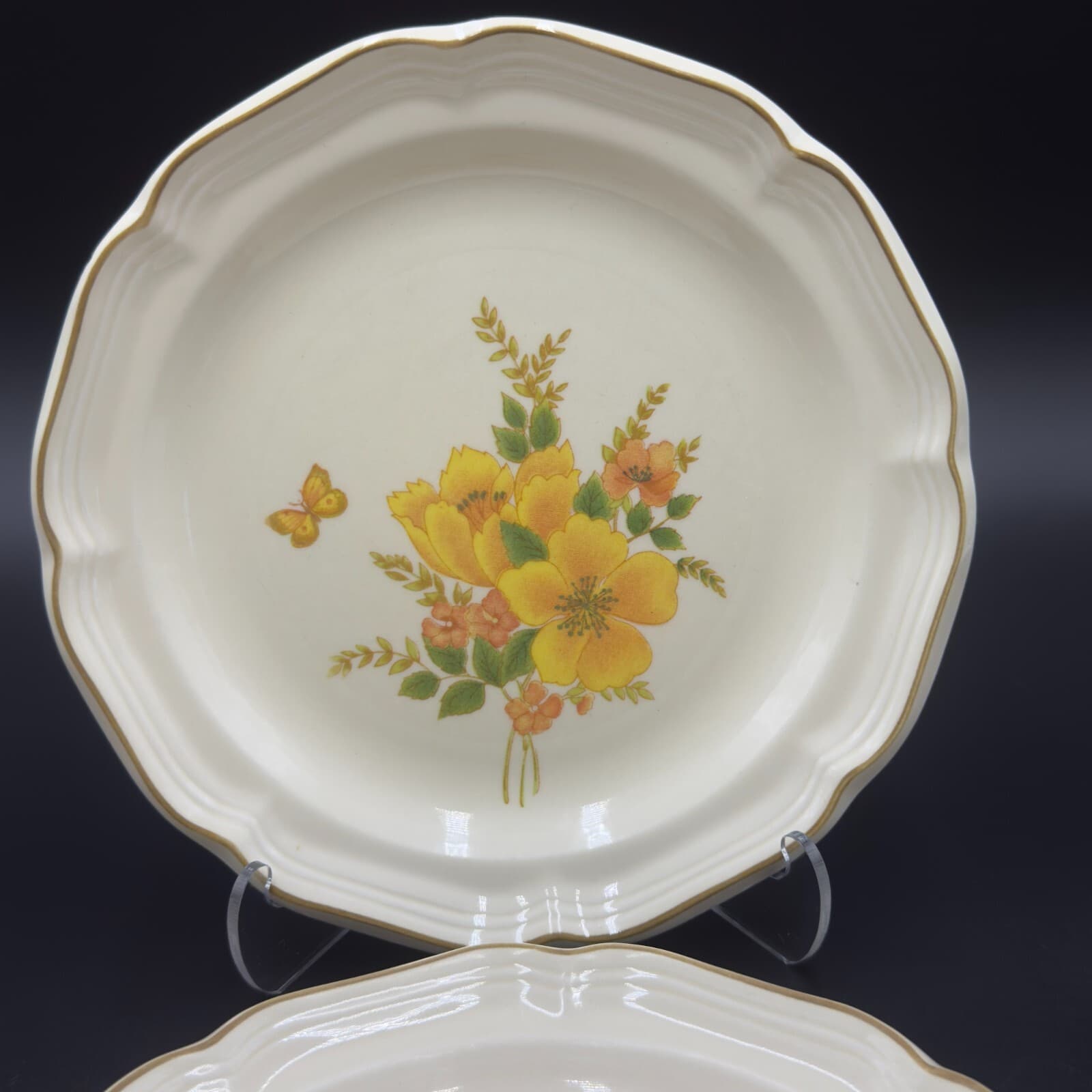 Sangostone 3411 Butterfly Appetizer Plates 7 1/2" Set of 2 - Thumbnail 2