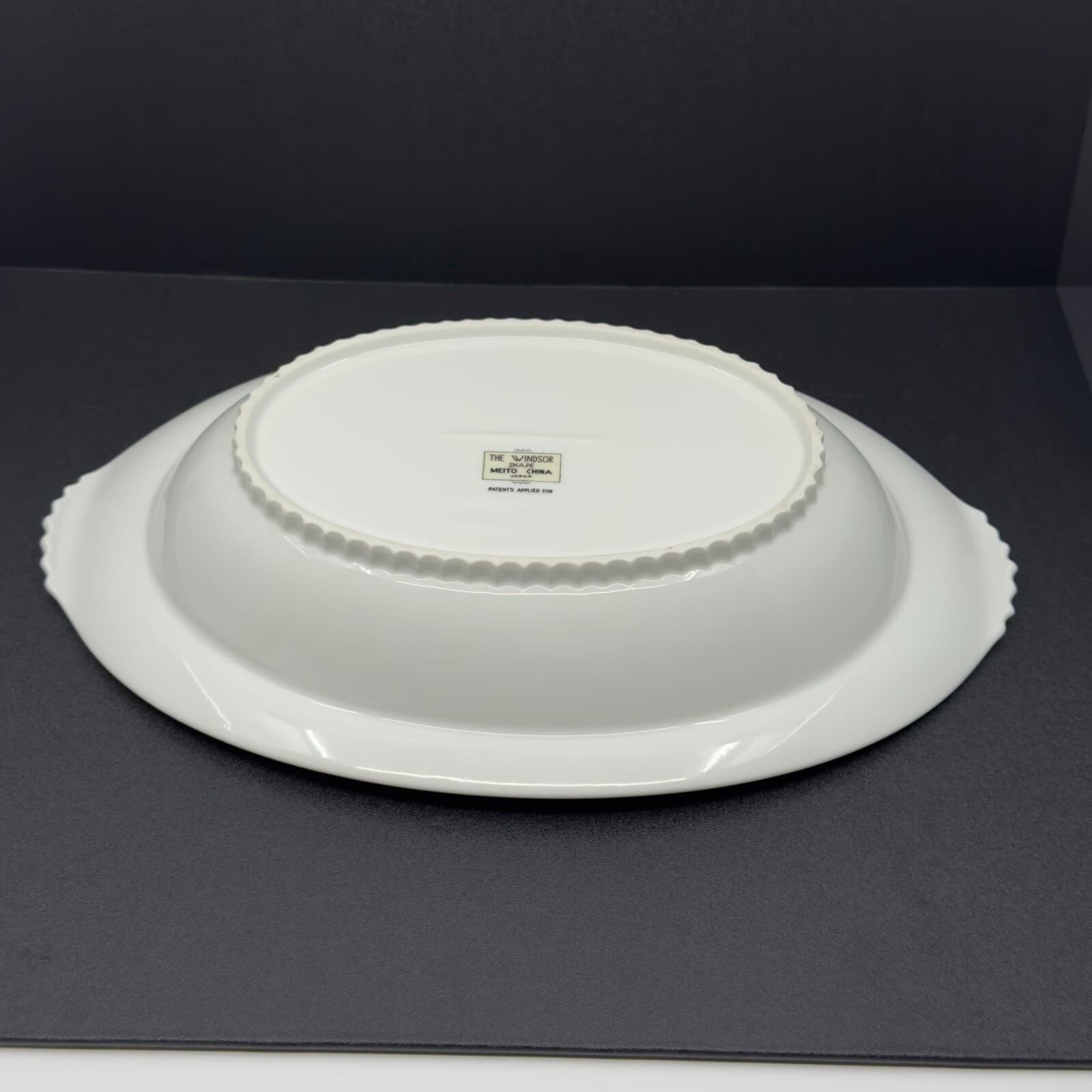 Meito China Modern Windsor 12" Vegetable bowl Patents Applied for backstamp - Thumbnail 4