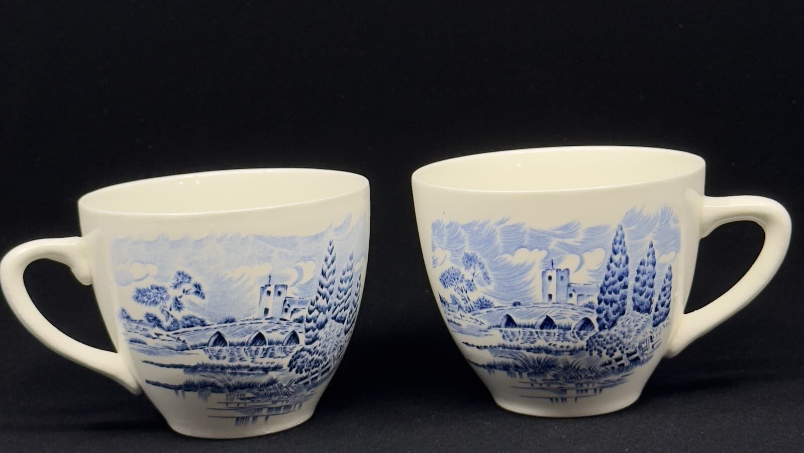Wedgwood Countryside Blue and White Teacups Set of 2 - Image 1