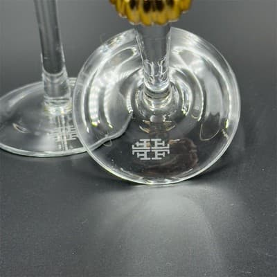 Fitz and Floyd Gold Medley Champagne Flutes Set of 2 Elegant Clear Glass - Thumbnail 2