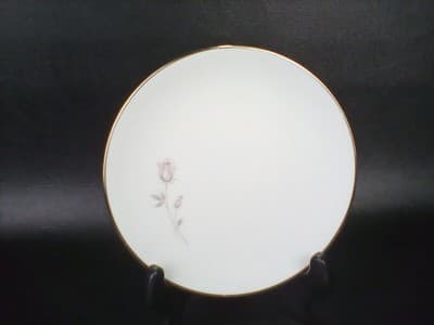 NORITAKE PASADENA 8 1/4" SALAD PLATES - PINK ROSE/ PLATINUM TRIM SET OF 2 - Thumbnail 2