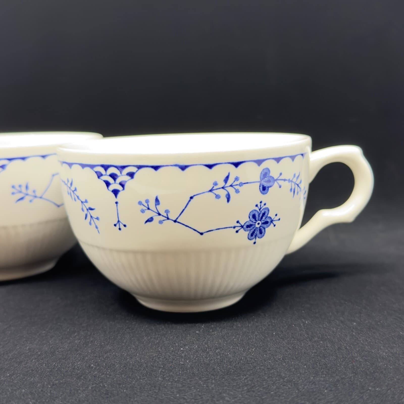 Masons “Denmark” Blue And White Ironstone Breakfast Coffee Cups Set Of 2 - Thumbnail 3