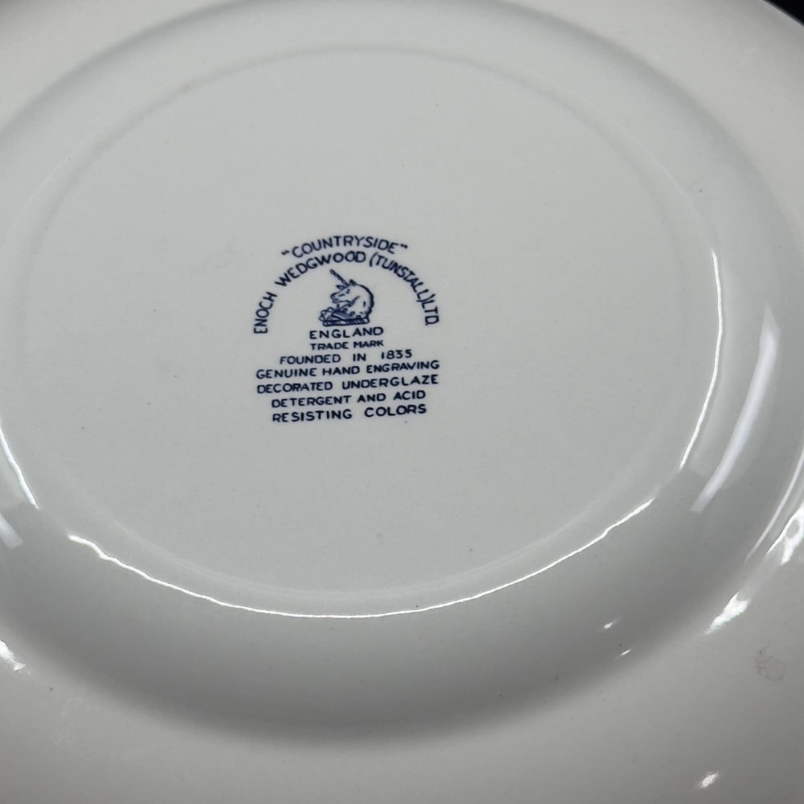 Wedgwood Countryside Blue and White Decorative Plate 10" - Thumbnail 2