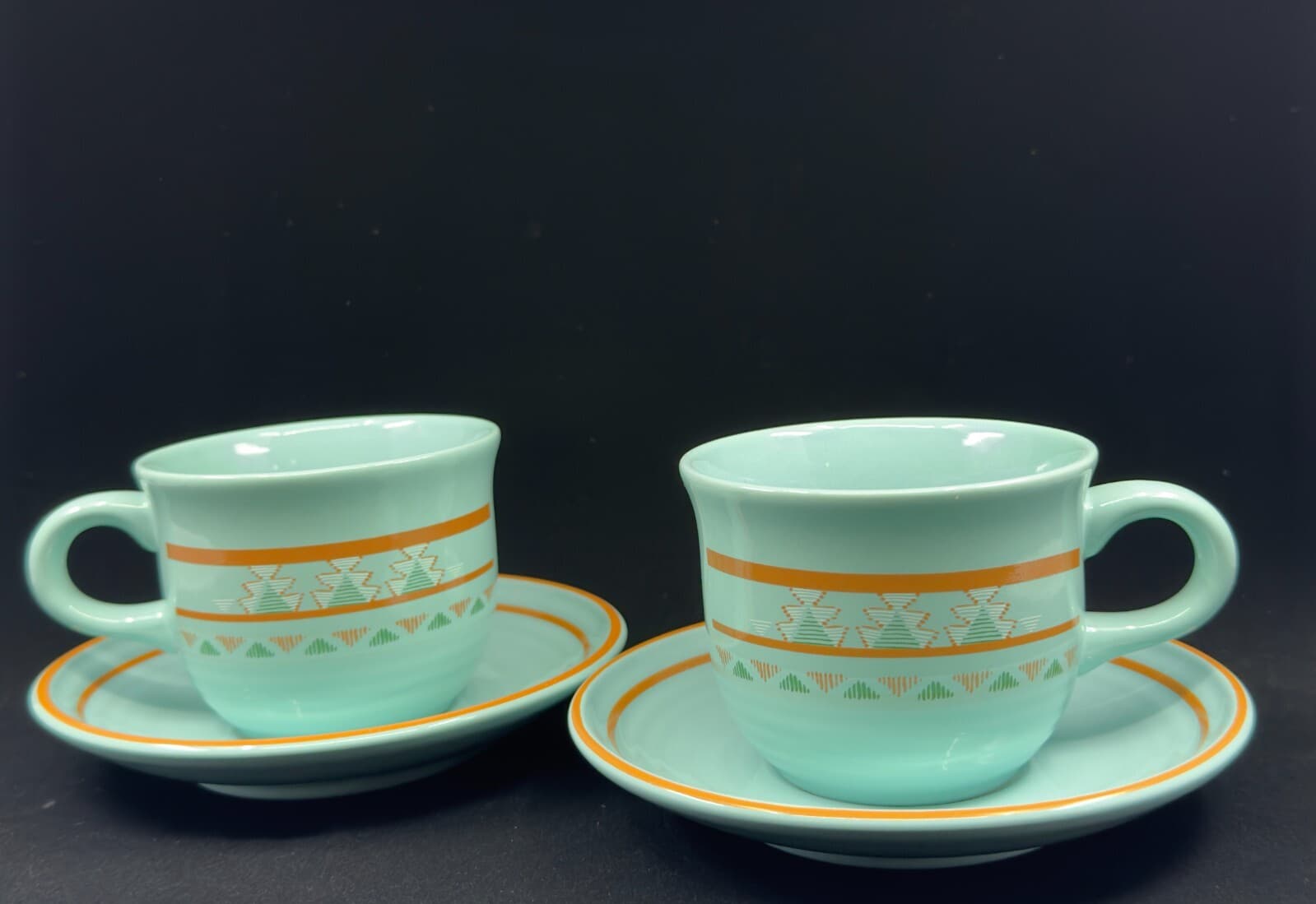 International Tableworks Coffee Cup and Saucers Set of 2 - Image 1