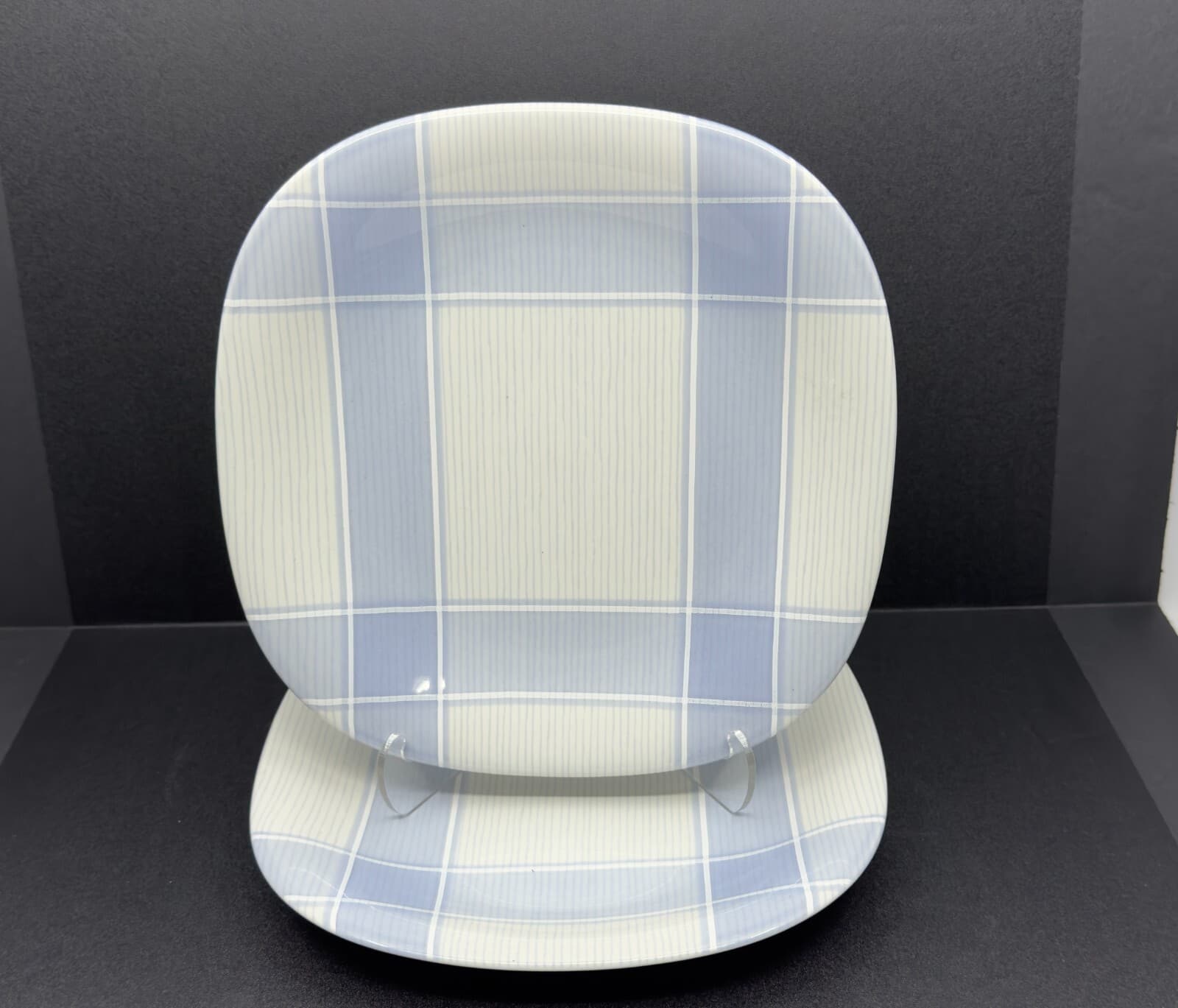Mikasa Tempo Eighty 8 1/4" Square Salad Plates CE913 Irish Linen-Blue Set of 2 - Image 1