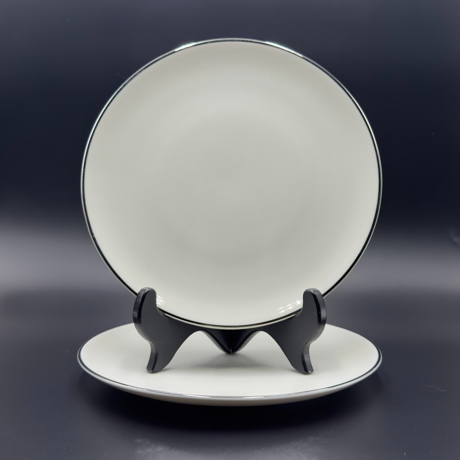 Royal Jackson Moderne (Platinum Trim) Salad Plates 8 3/8" Set of 2 - Image 1