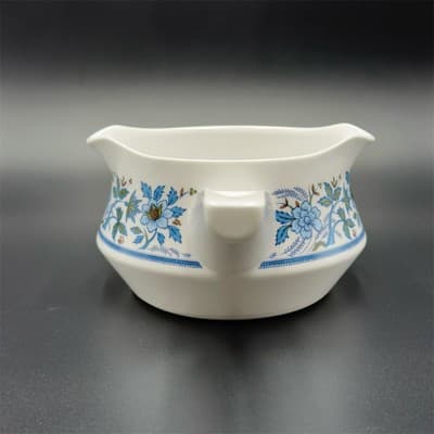 Noritake Blue Moon Pattern Gravy Boat with Handles Vintage Japan - Thumbnail 3