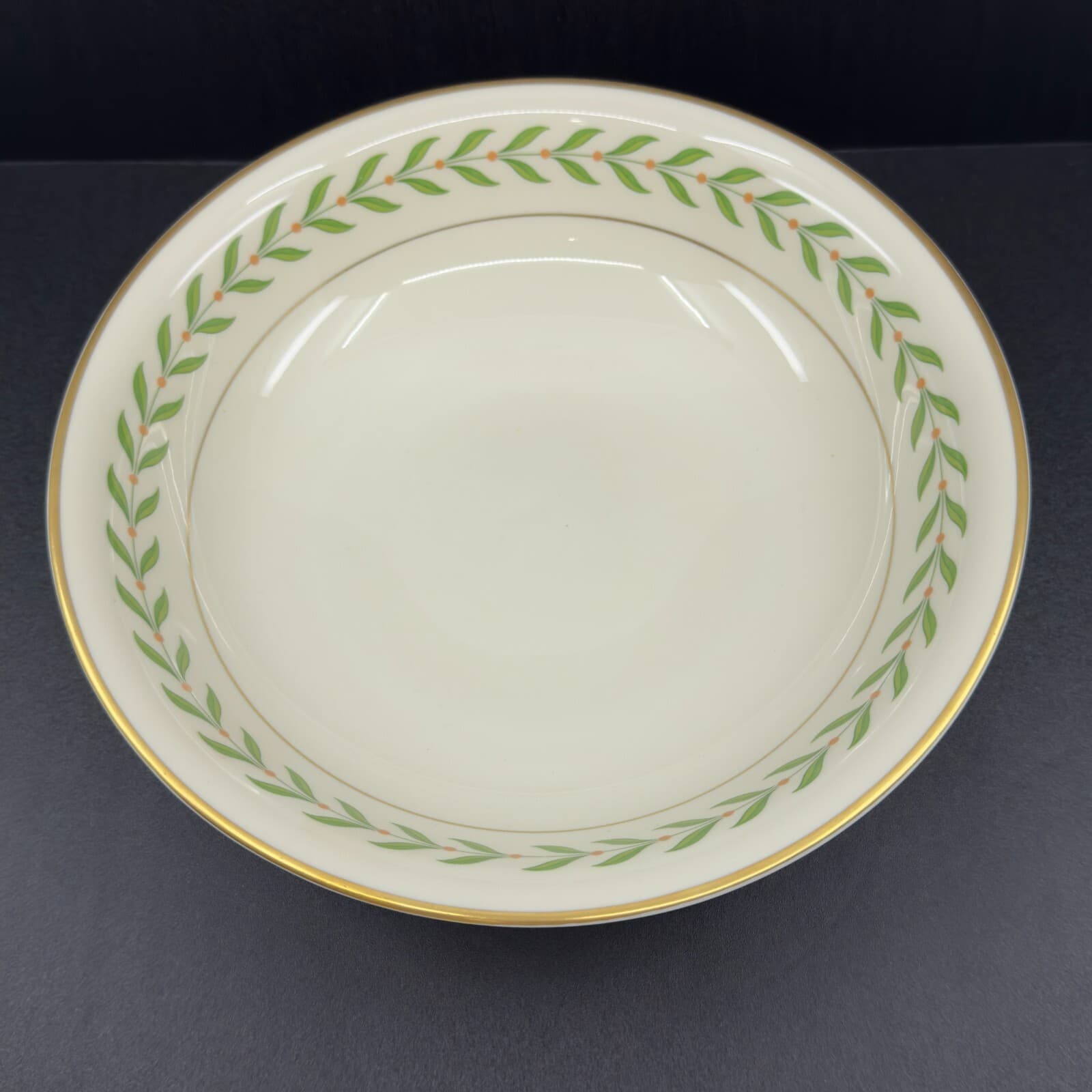 Syracuse China Old Ivory Greenwood Footed Serving Bowl - Image 1