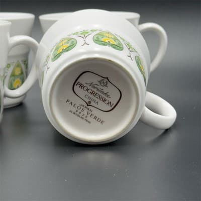 Noritake Palos Verde China Cups Set of 4 Mid Century Modern - Thumbnail 4
