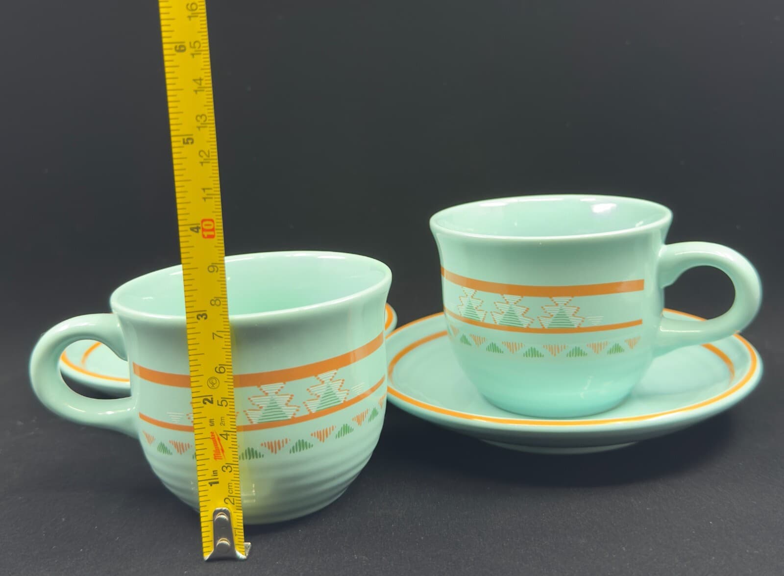 International Tableworks Coffee Cup and Saucers Set of 2 - Thumbnail 3