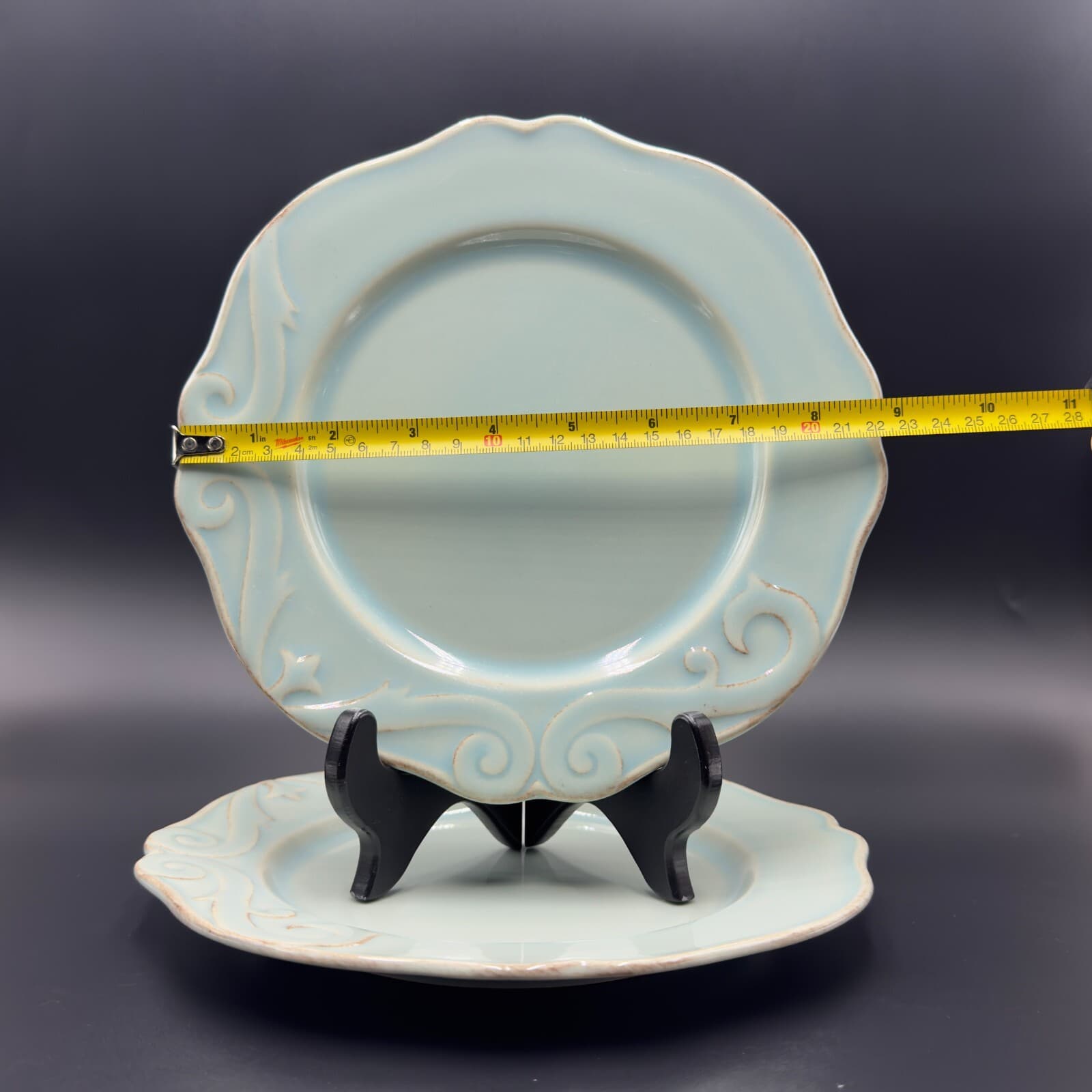 Noble Excellence "Scroll" 9" Salad Plates Set of 2 - Thumbnail 2