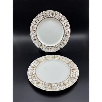 Wedgwood Gold Grecian Bone China Salad Plates Set of 2 - Image 1