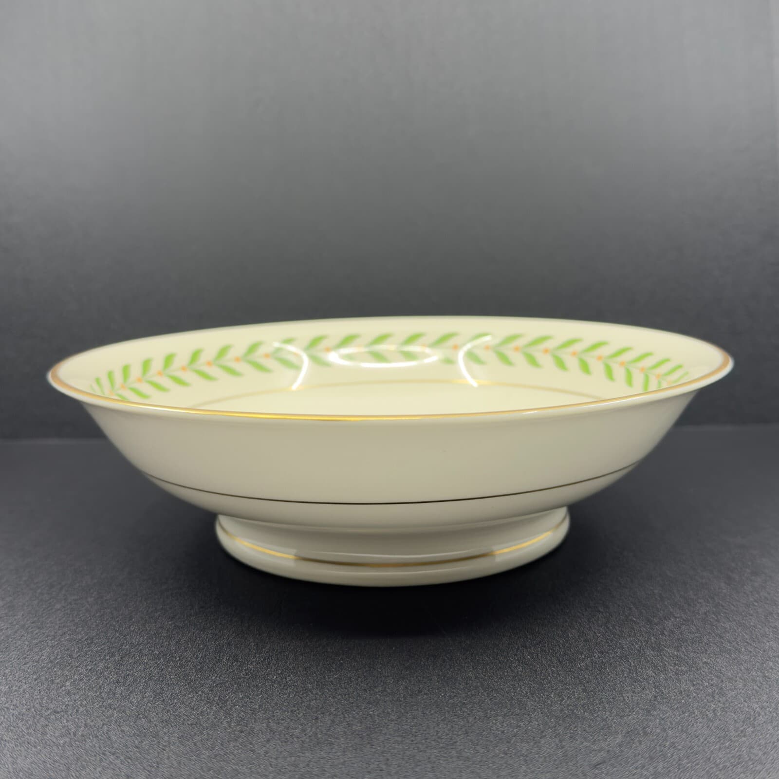 Syracuse China Old Ivory Greenwood Footed Serving Bowl - Thumbnail 2