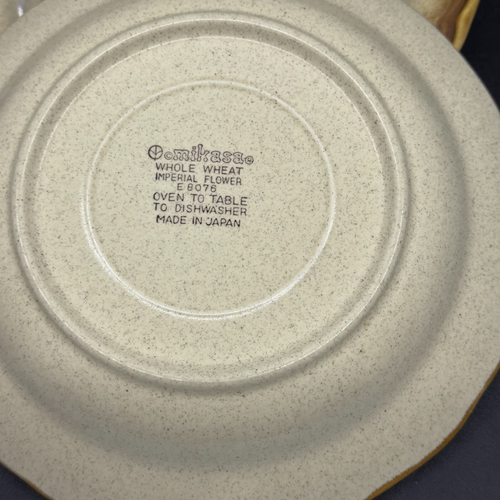 Mikasa Whole Wheat Imperial Flower 10 3/4 Dinner Plate Set Of 2 #E8076 - Thumbnail 3