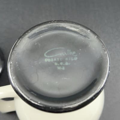 Caribe Hall China Black and White Pedestal Mugs - Thumbnail 2