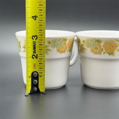 Noritake Sunny Side 9003 Vintage Floral Cup Set of 2 Yellow Japan - Thumbnail 3