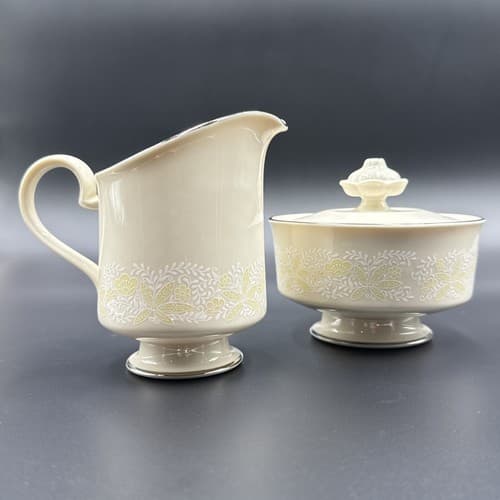 Franciscan Masterpiece China Crinoline Creamer and Sugar Bowl - Image 1