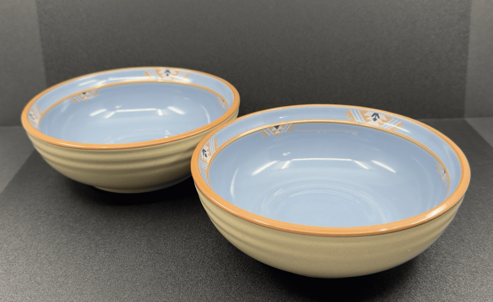 Noritake Stoneware Blue Adobe#8678 Bowls 6 1/2" Set of 2 - Thumbnail 2