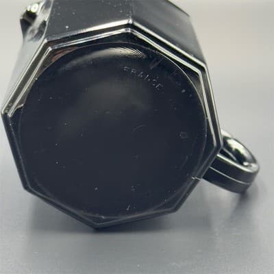 Arcoroc Octime Black Glass Creamer Geometric Art Deco 1980s - Thumbnail 3