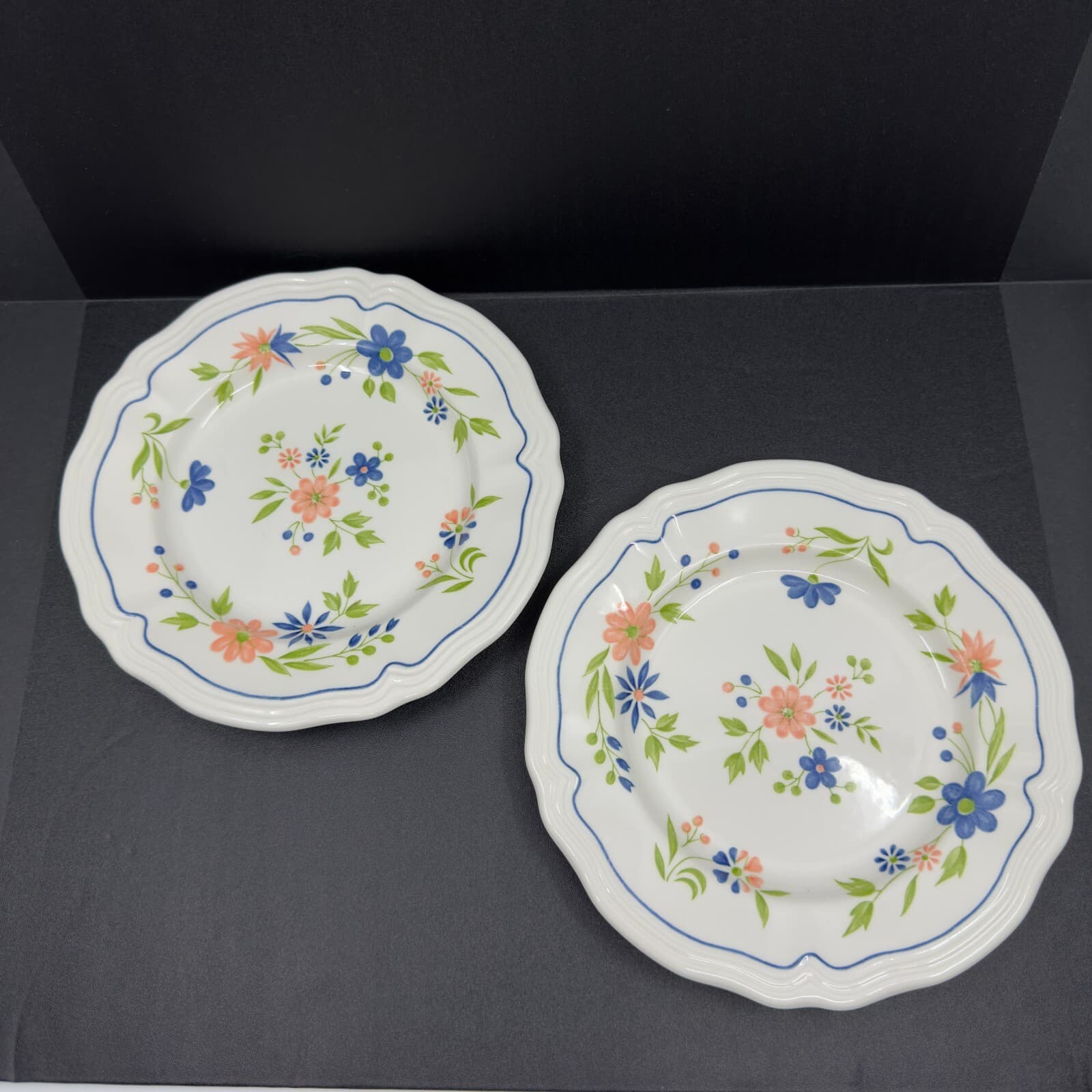 Country French Ironstone 7 3/4" Salad Plates Set of 2 - Image 1