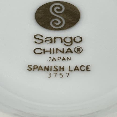 Sango China Japan Spanish Lace # 3757 Sugar Bowl and Creamer Set. - Thumbnail 5