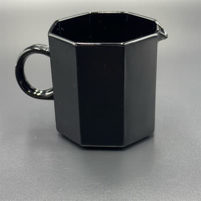 Arcoroc Octime Black Glass Creamer Geometric Art Deco 1980s - Image 1