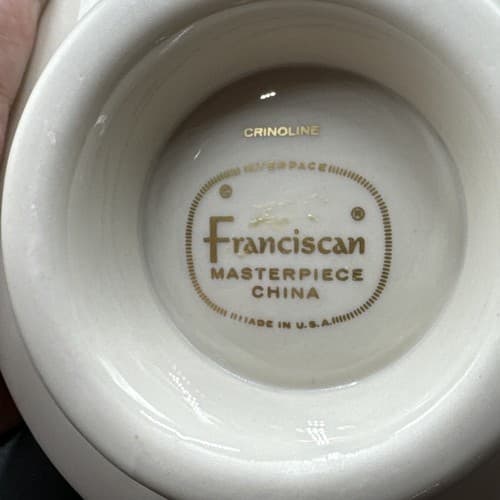 Franciscan Masterpiece China Crinoline Creamer and Sugar Bowl - Thumbnail 6