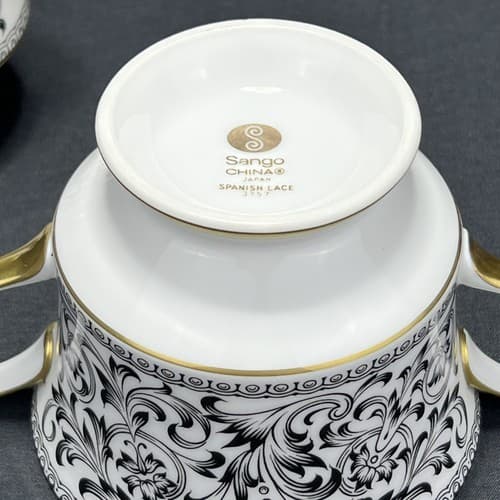 Sango China Japan Spanish Lace # 3757 Sugar Bowl and Creamer Set. - Thumbnail 8