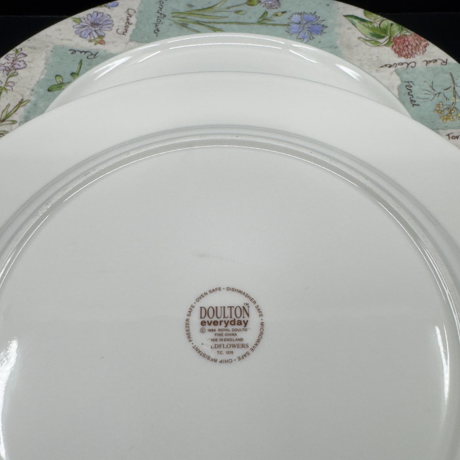 Royal Doulton/ Doulton Everyday 1996 Wildflowers Dinner Plates ( Set of 2) - Thumbnail 2