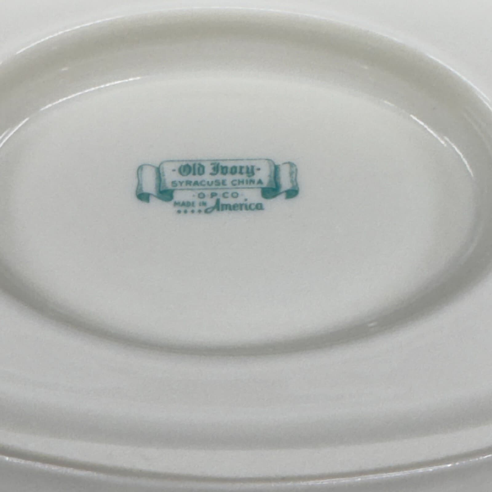 Syracuse China Old Ivory Greenwood Sauce Boat with attached Underplate - Thumbnail 3
