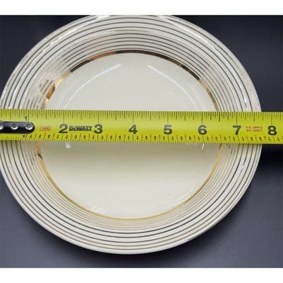 Taylor Smith Taylor TST 1865 Ivory Bowls 7 3/4" with Gold Trim Set of 2 - Thumbnail 7