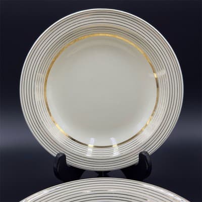 Taylor Smith Taylor TST 1865 Ivory Bowls 7 3/4" with Gold Trim Set of 2 - Thumbnail 2