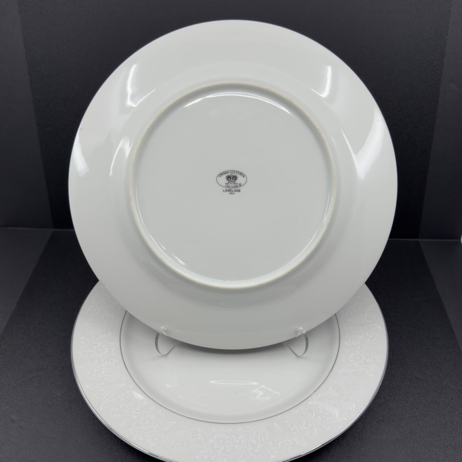 Crown Victoria Fine China Lovelace #1002, Made in Japan Set of 2 Dinner Plates - Thumbnail 2