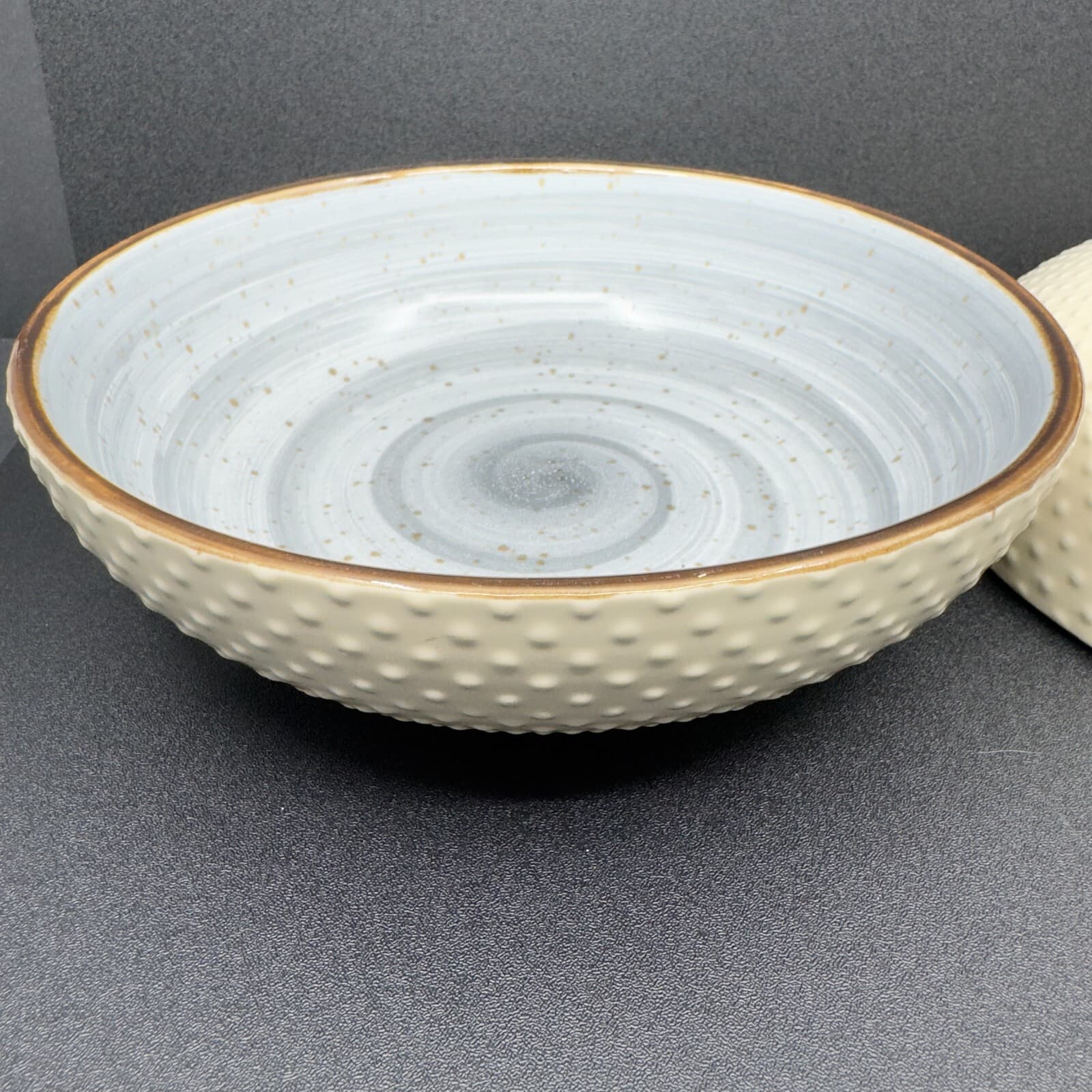 Elama Mellow Blue 7" Cereal Bowls (set of 2) - Thumbnail 3