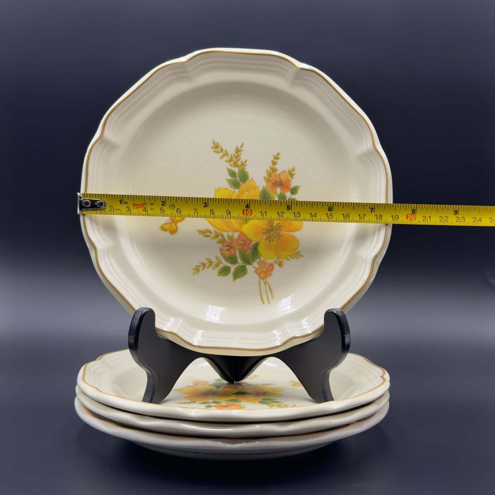 Sangostone 3411 Butter Fly 7 1/2” Appetizer Plates. Set Of 4 - Thumbnail 3
