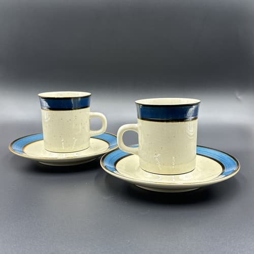 Sango Rainbow Stoneware Mariana 652 Indigo Rim Cup & Raised Saucer Replacements - Image 1