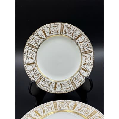 Wedgwood Gold Grecian Bread Plates Set of 2 Classic Round 6” for Elegant Dining - Thumbnail 2