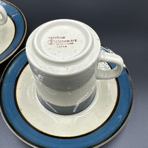 Sango Rainbow Stoneware Mariana 652 Indigo Rim Cup & Raised Saucer Replacements - Thumbnail 3