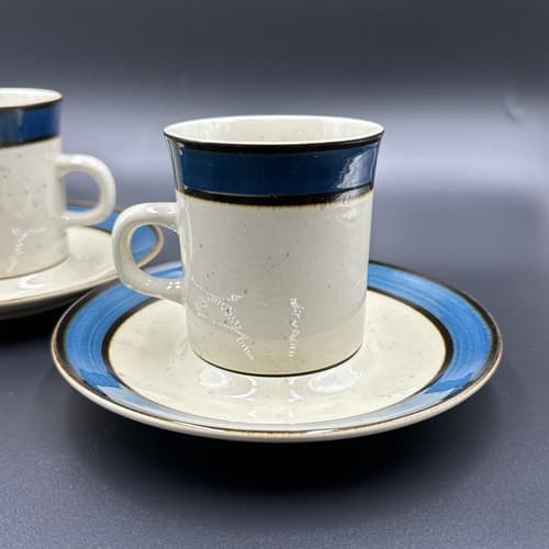 Sango Rainbow Stoneware Mariana 652 Indigo Rim Cup & Raised Saucer Replacements - Thumbnail 2